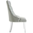 Posh Living Colton PU Leather  Acrylic Leg Dining Chair in Gray (Set of 2)