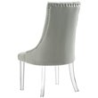 Posh Living Colton PU Leather  Acrylic Leg Dining Chair in Gray (Set of 2)