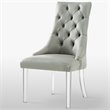 Posh Living Colton PU Leather  Acrylic Leg Dining Chair in Gray (Set of 2)