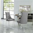 Colton Linen Fabric Dining Side Chair with Acrylic Legs - Gray (Set of 2)