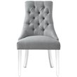 Colton Linen Fabric Dining Side Chair with Acrylic Legs - Gray (Set of 2)