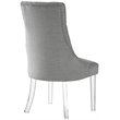 Colton Linen Fabric Dining Side Chair with Acrylic Legs - Gray (Set of 2)