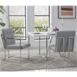 Posh Living Evan Tufted Faux Leather Dining Chair Light - Gray/Chrome (Set of 2)