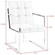 Posh Living Evan Tufted Faux Leather Dining Chair Light - Gray/Chrome (Set of 2)