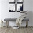 Posh Living Myles Tufted Velvet Bench with Stainless Steel Legs in Gray/Chrome