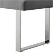 Posh Living Myles Tufted Velvet Bench with Stainless Steel Legs in Gray/Chrome