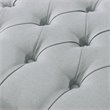 Posh Living Kennedy Tufted Linen Fabric Bench with Nailhead Trim in Light Gray