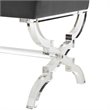 Posh Living Brayden Velvet Upholstered Bench with Acrylic X-Legs in Gray