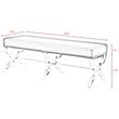 Posh Living Brayden Faux Fur Fabric Upholstered Bench with Acrylic X-Legs Gray