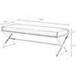 Posh Colin Fur Fabric Upholstered Bench with Stainless Steel Legs - Gray/Chrome