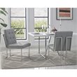 Posh Living Evan Faux Leather Dining Side Chair in Light Gray/Chrome (Set of 2)