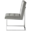 Posh Living Evan Faux Leather Dining Side Chair in Light Gray/Chrome (Set of 2)