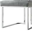 Posh Living Evan Faux Leather Dining Side Chair in Light Gray/Chrome (Set of 2)