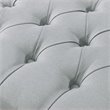 Posh Living Hazel Linen Fabric X-Base Ottoman with Nailhead Trim in Light Gray