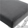 Posh Living Brayden Velvet Upholstered Ottoman with Acrylic X-Legs in Gray