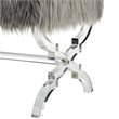 Posh Living Brayden Modern Faux Fur Fabric Ottoman with Acrylic X-Legs in Gray