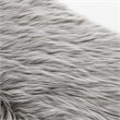 Posh Living Brayden Modern Faux Fur Fabric Ottoman with Acrylic X-Legs in Gray