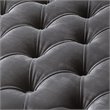Posh Living Courtney Velvet Acrylic Ottoman with Nailhead in Gray