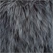 Posh Living Charlie Modern Faux Fur Fabric Ottoman with Acrylic Legs in Gray