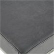 Posh Living Colin Velvet and Stainless Steel Base Ottoman in Gray/Chrome