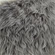 Posh Colin Faux Fur Fabric Ottoman with Stainless Steel X-Legs in Gray/Chrome