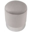 Posh Living Jason Velvet Round Ottoman with Metal Base in Gray/Chrome