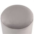 Posh Living Jason Velvet Round Ottoman with Metal Base in Gray/Chrome