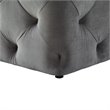 Posh Living Leonard Modern Velvet Square Ottoman in Gray