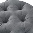 Posh Living Leonard Modern Linen Fabric Square Ottoman in Light Gray