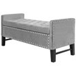 Posh Living Genesis Tufted Velvet Storage Bench with Nailhead Trim in Gray