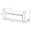 Posh Living Ashley Faux Leather Storage Bench with Nail Head Trim in Gray
