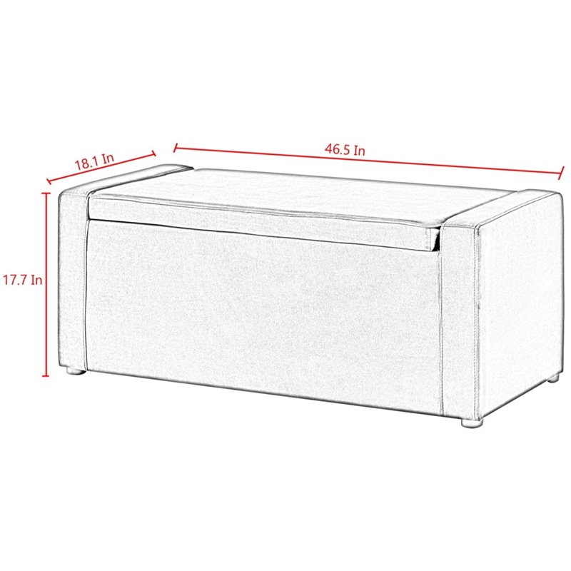 Posh Living Jake Velvet Upholstered Bench with Shoe Storage in Gray