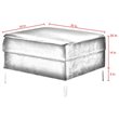Posh Living Levi Tufted Velvet Square Storage Ottoman with Chrome Legs in Gray