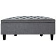 Posh Living Nathan Linen Fabric Half Moon Storage Ottoman in Light Gray