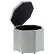 Posh Living Adrian Button Tufted Velvet Storage Ottoman in Gray