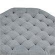 Posh Living Adrian Button Tufted Linen Fabric Storage Ottoman in Gray