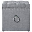 Posh Living Markella Linen Fabric 1Pc Storage Ottoman in Light Gray/Chrome