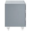 Posh Living Serenity 3-Drawer Mirrored Trellis Pattern Nightstand in Light Gray