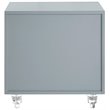 Posh Living Serenity 3-Drawer Mirrored Trellis Pattern Nightstand in Light Gray