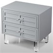 Posh Living Peyton Modern 2-Drawer Nightstand with Lucite Legs in Light Gray