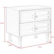 Posh Living Peyton Modern 2-Drawer Nightstand with Lucite Legs in Light Gray