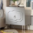 Posh Living Mackenzie 2-Hidden Shelf Nighstand with Lucite Legs in Gray