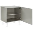 Posh Living Mackenzie 2-Hidden Shelf Nighstand with Lucite Legs in Gray