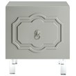Posh Living Mackenzie 2-Hidden Shelf Nighstand with Lucite Legs in Gray