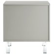 Posh Living Mackenzie 2-Hidden Shelf Nighstand with Lucite Legs in Gray