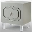 Posh Living Mackenzie 2-Hidden Shelf Nighstand with Lucite Legs in Gray