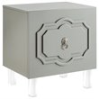 Posh Living Mackenzie 2-Hidden Shelf Nighstand with Lucite Legs in Gray