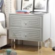 Posh Living Melanie 2-Drawer Nightstand with Lucite Legs in Gray