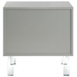 Posh Living Melanie 2-Drawer Nightstand with Lucite Legs in Gray