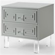 Posh Living Melanie 2-Drawer Nightstand with Lucite Legs in Gray